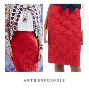 Anthro lace pencil skirt